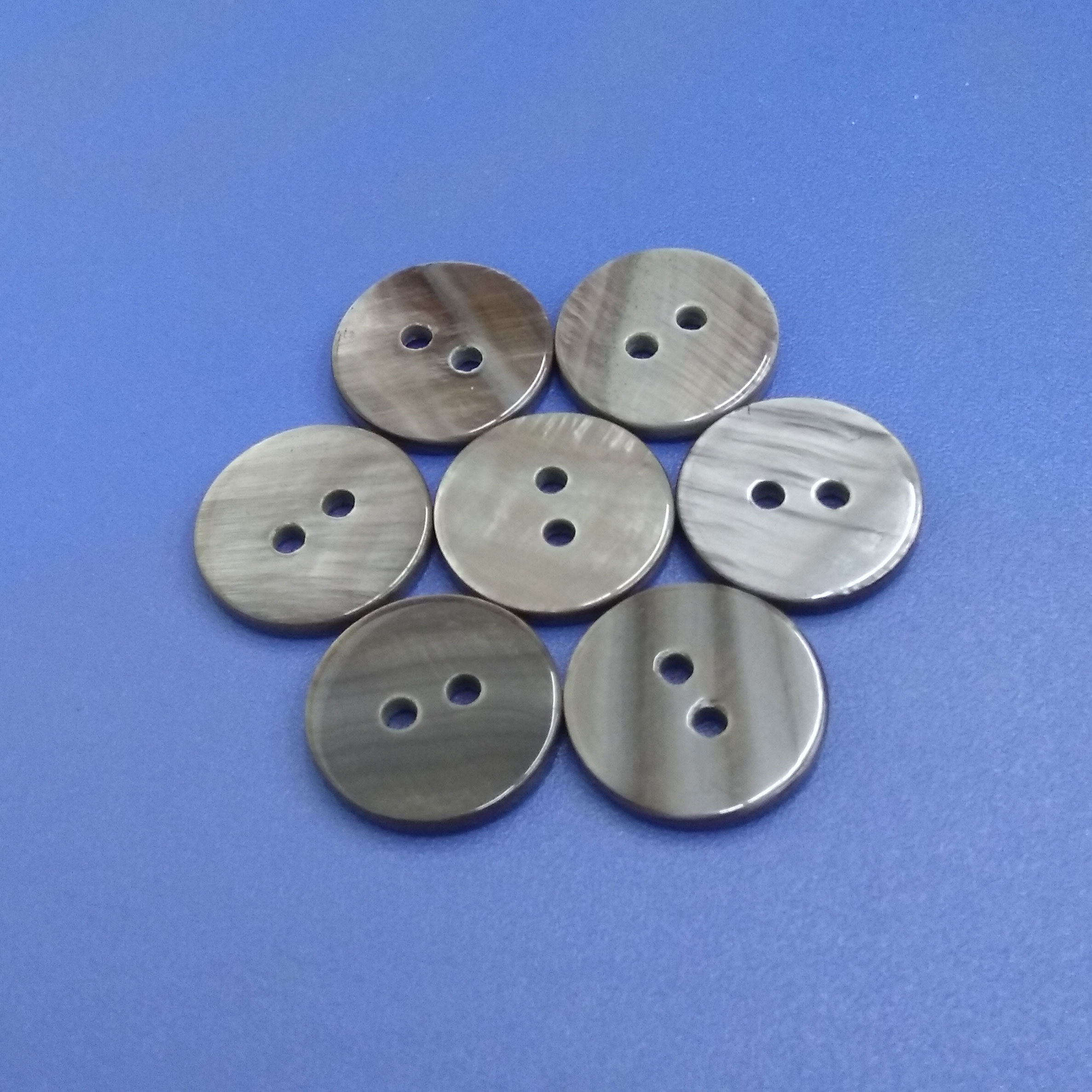  Flat Type Grey Dyed Two Holes Large Size Suit River Shell Buttons