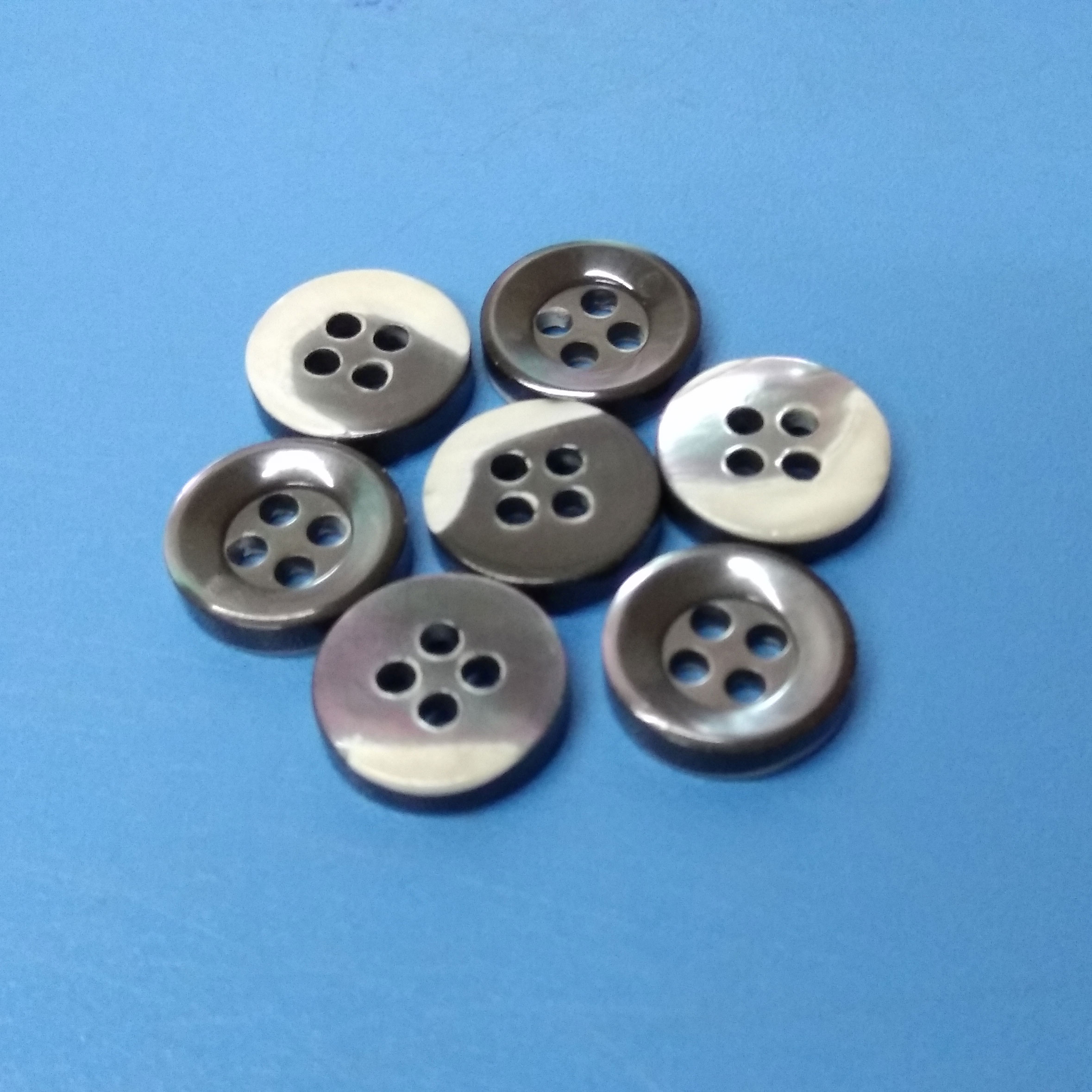 Grey Coloured Bowl Shape Trochus Shell Pearl Buttons