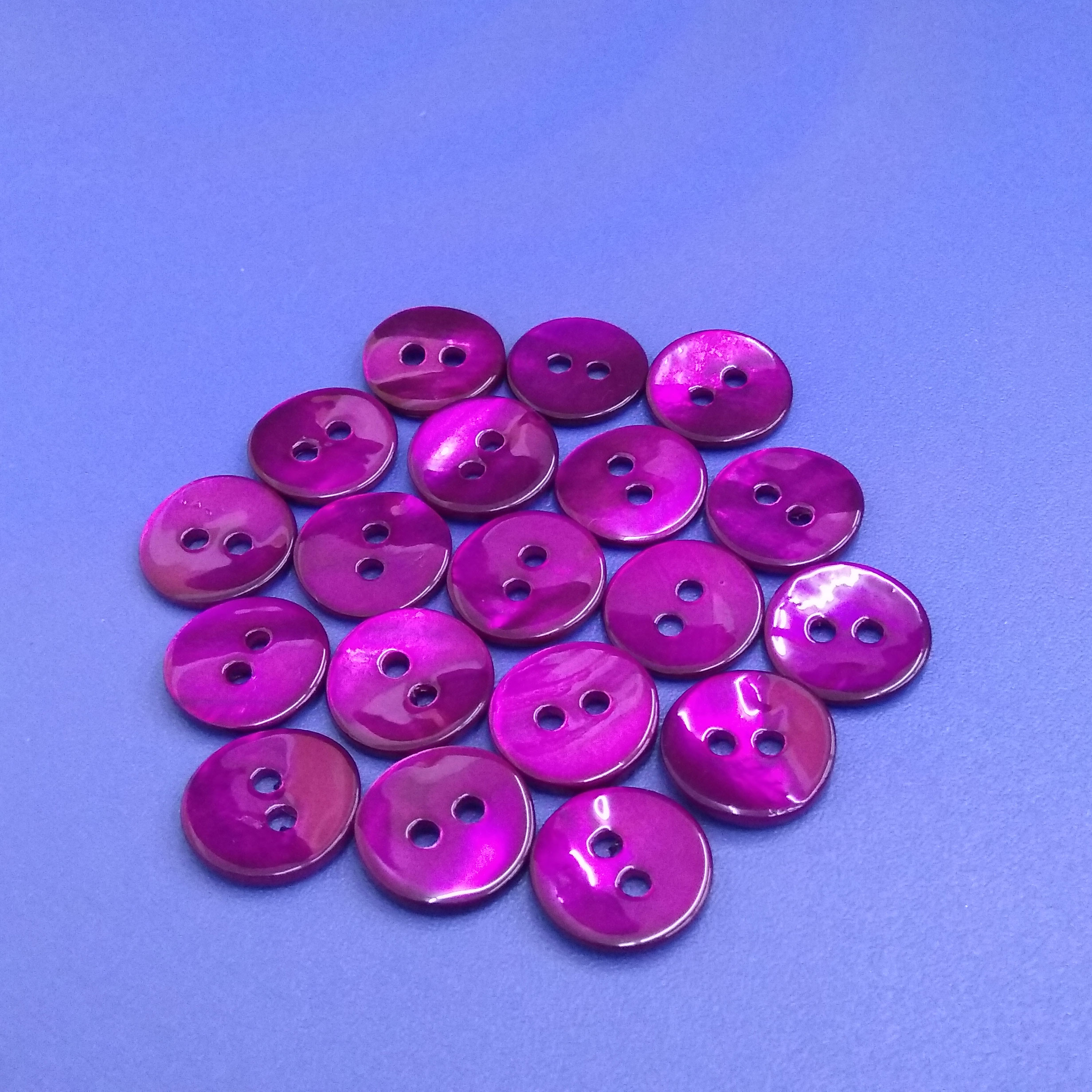 Bulk Glossy Fuchsia Colored Japan Agoya Shell Buttons Available