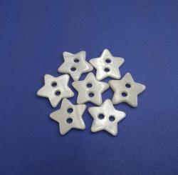Natural White Star River Oyster Shell Nacre Buttons for Scrapbooking and Crafts