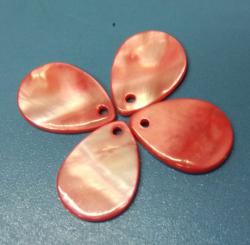 Drop Shape Orange Colored River Shell Button for Jewellery /Jewelry Making