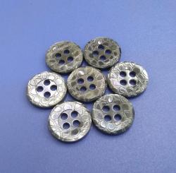 Laser Pattern Grey Smoky Trocas Shell Haberdashery Buttons Accessories