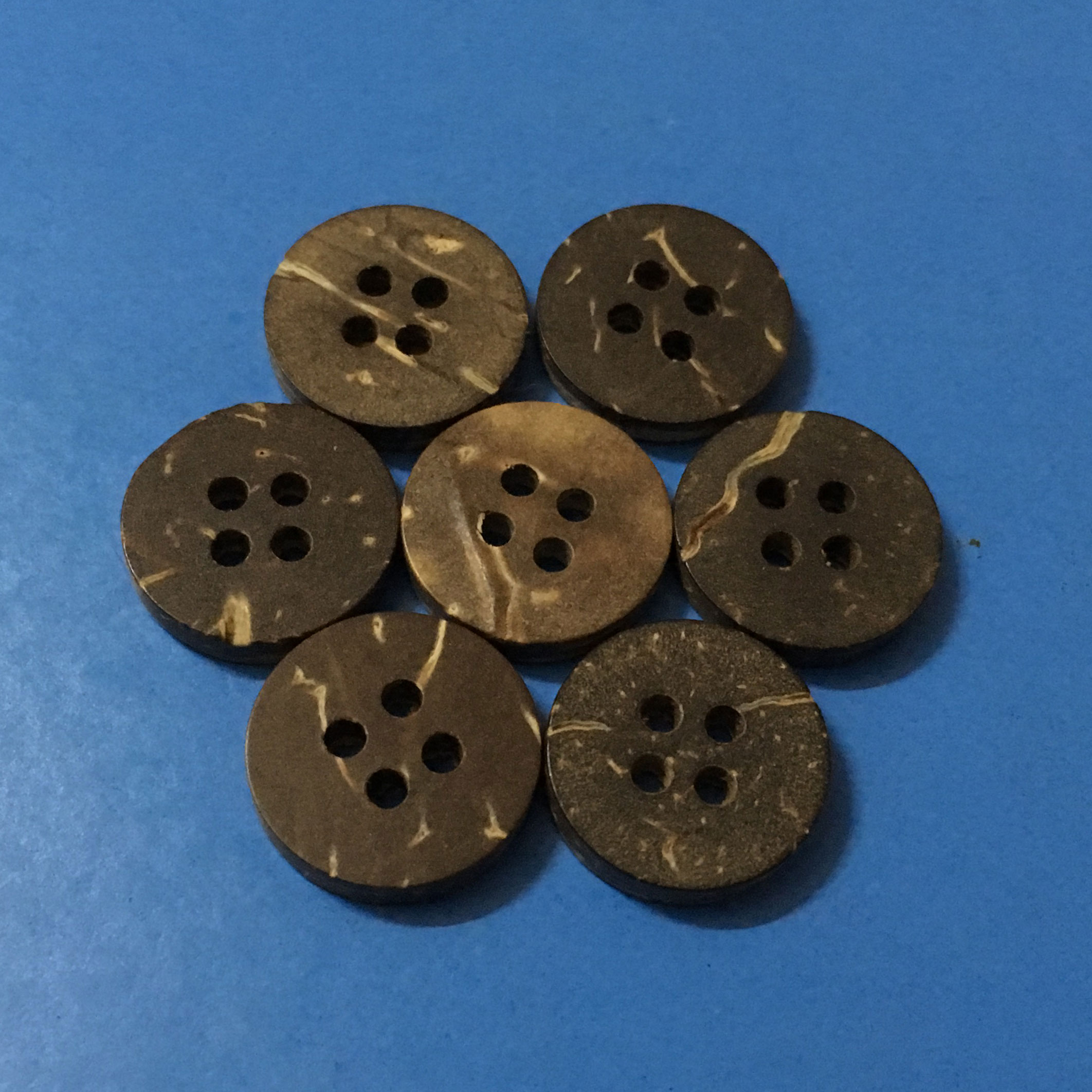 Double Flat Coconut Button with Four Holes Textile Accessories