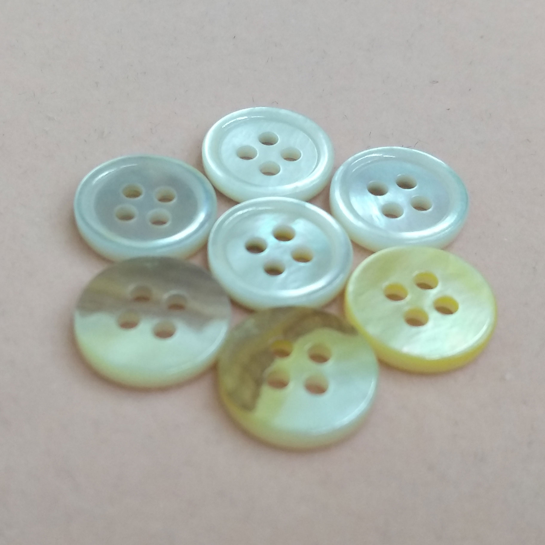 Small Rim Single White MOP Button for Shirt Designers and Tailors