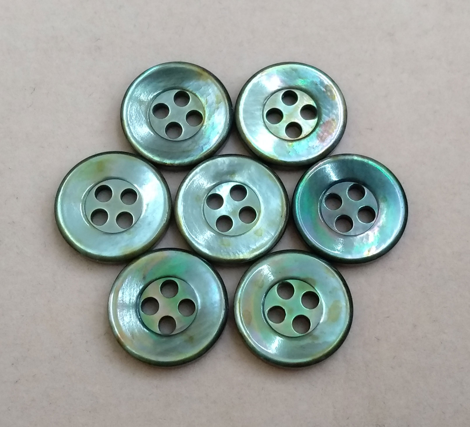 Bowl Shape Black Mother of Pearl Buttons with 4Holes