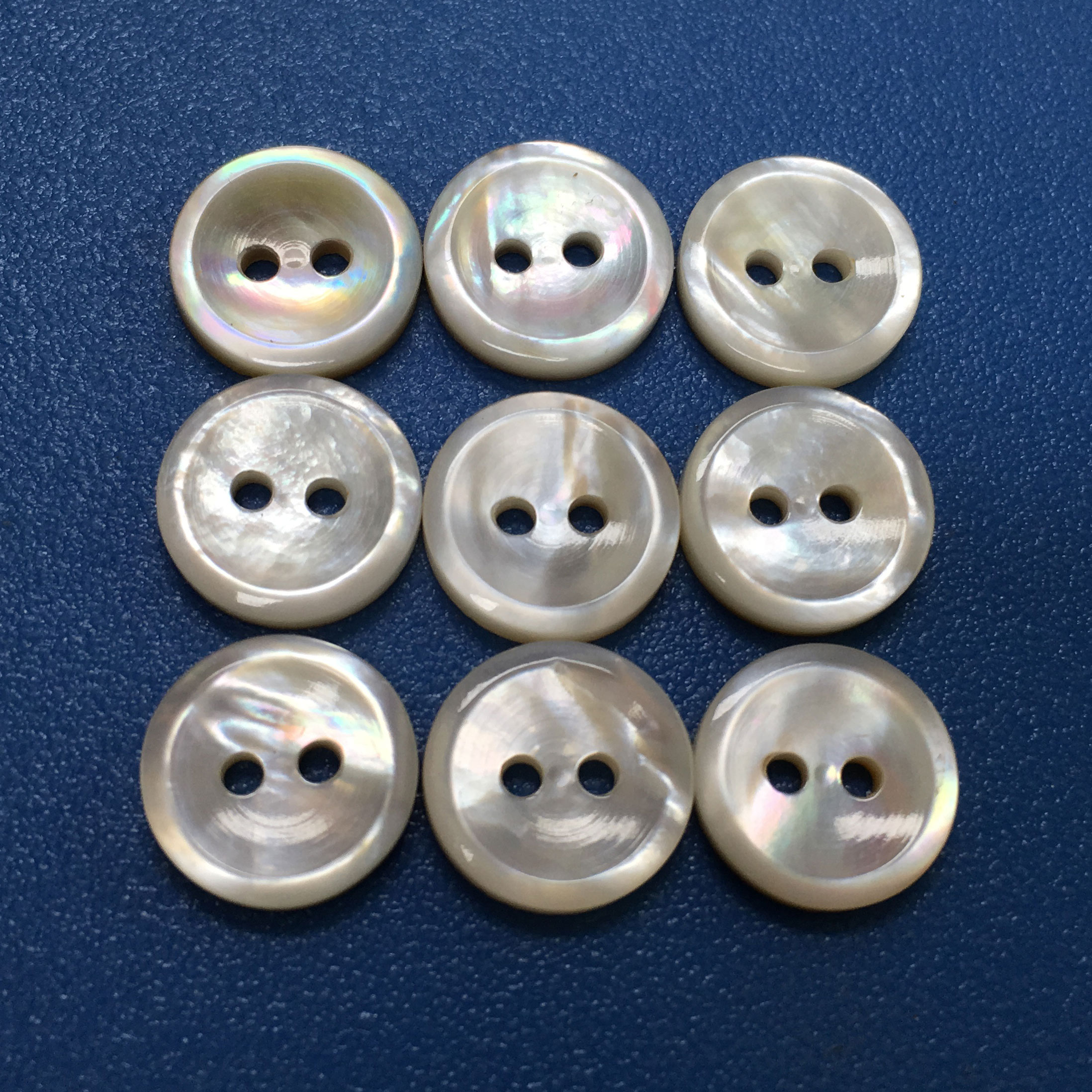 Single White Mother of Pearl MOP Boutons de Nacre with Bowl Shape Design