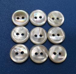 Single White Mother of Pearl MOP Boutons de Nacre with Bowl Shape Design