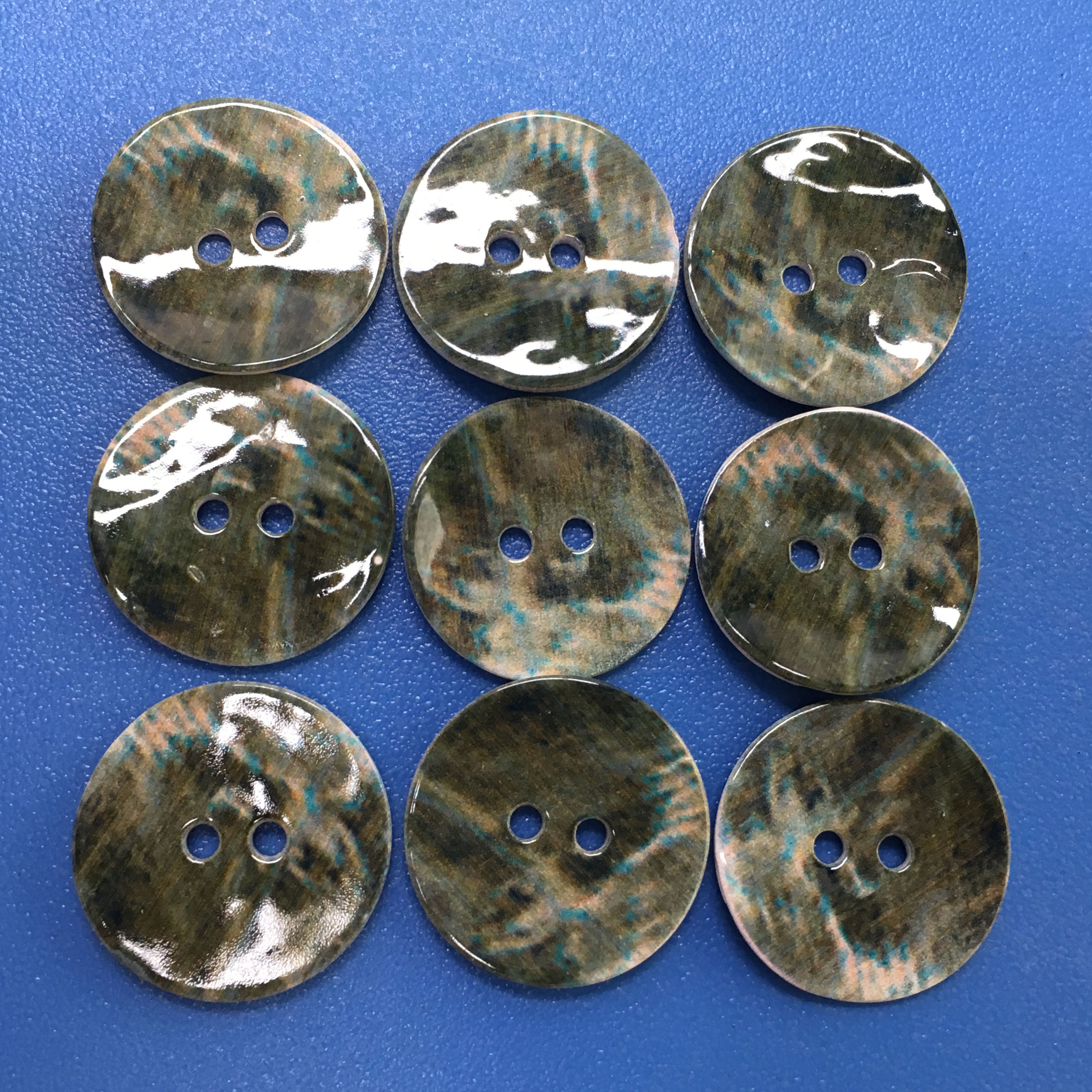 Pattern Printed or Laser on Natural Akoya Shell Buttons