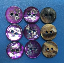 Pattern Laser Natural Agoya Shell Buttons with Silver Plating Rim