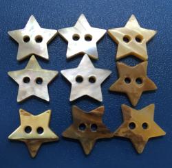 Star Natural Mother of Pearl MOP Lip Buttons Haberdashery Accessories