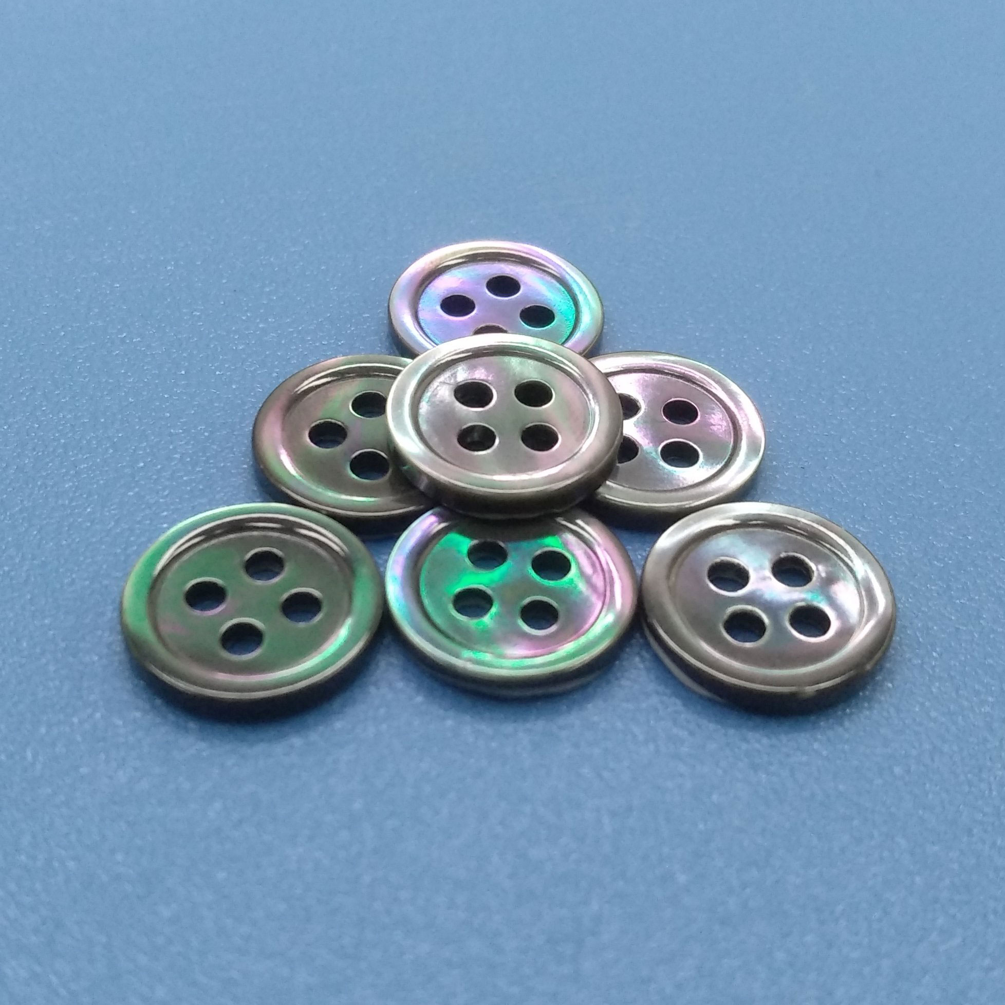 Genuine Smoke Grey Trocas Shell Shirt Button with Small Rim in Many Sizes