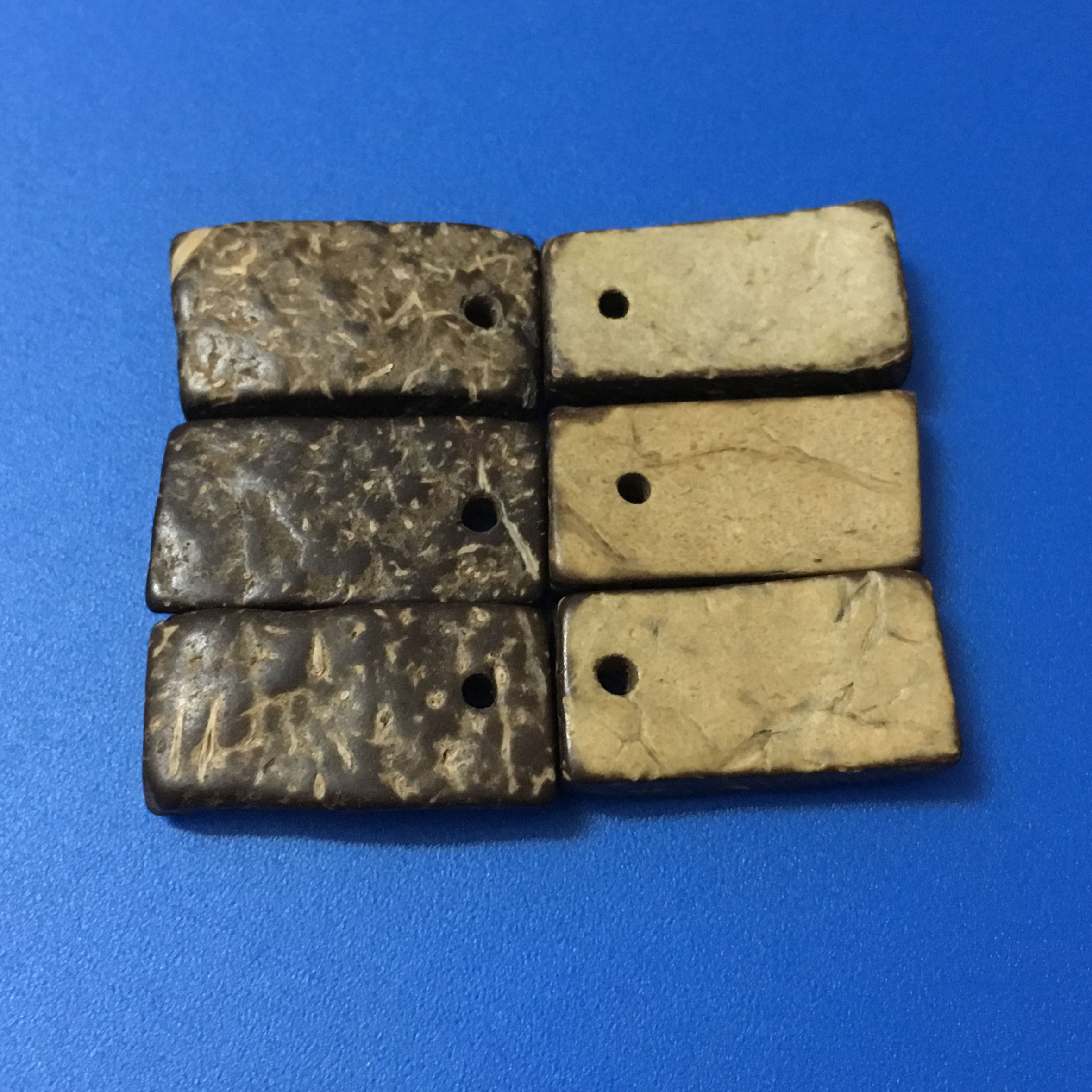 Rectangular Single Hole Coconut Shell Buttons Pendents for Necklaces Decorative