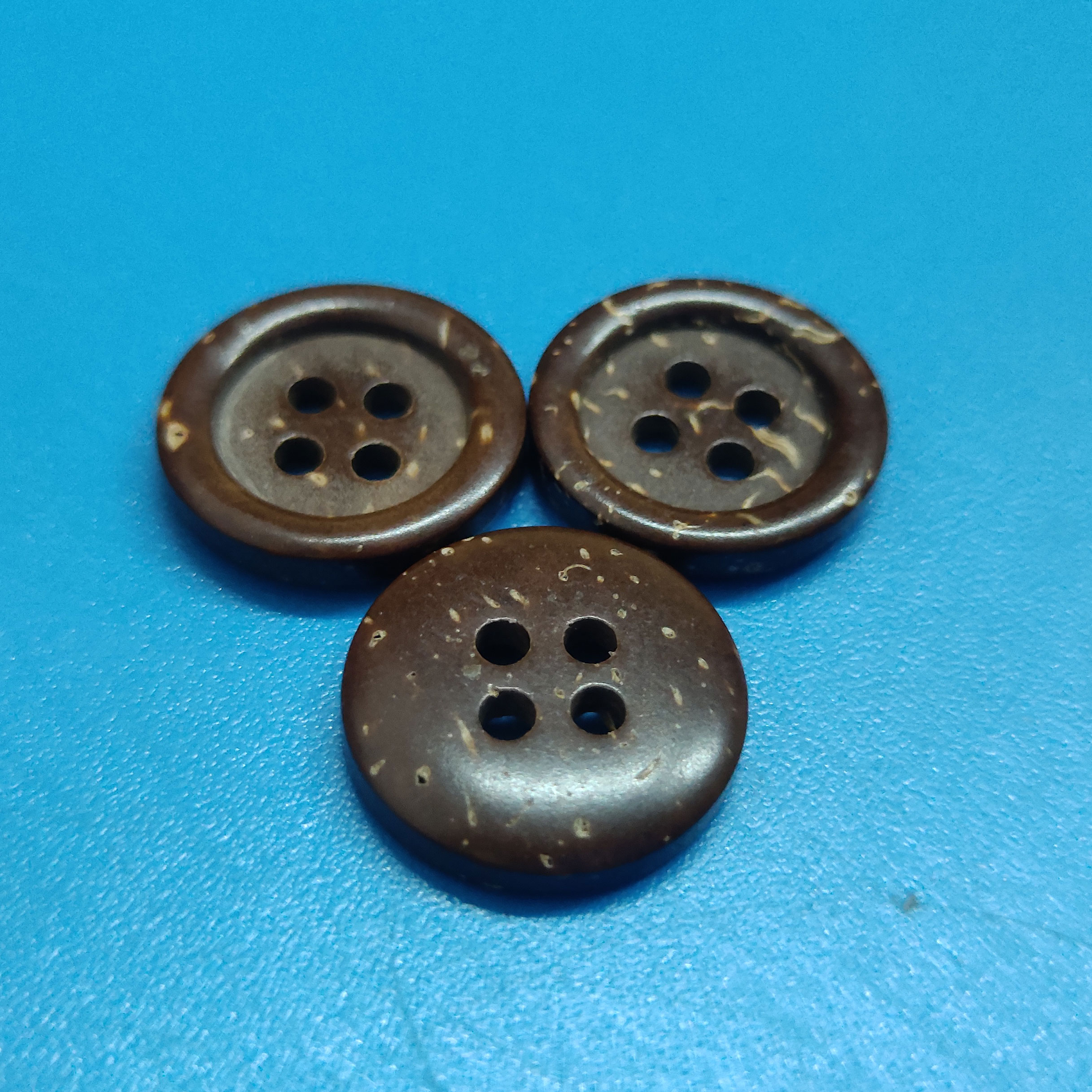 Natural Coffee Coconut Hawaii Handmade Custom Shirt Buttons with Small Rim