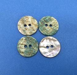 Wholesale Natural Green Abalone Oyster Shell Buttons with Rainbow Effect