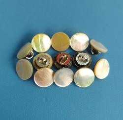 High Iridescent Japanese Agoya Shank Pearl Shell Buttons with Silver Metal Pin