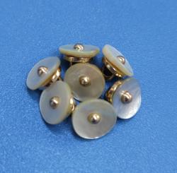  Luxury Vintage Real Japanese Agoya Shell Shank Golden Metal Buttons