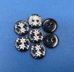 Star Pattern Laser Black Coating River Shell MOP Buttons for Fashion Blouses