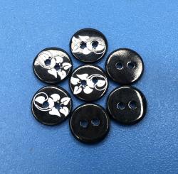 Custom Black Coating River MOP Shell Printed or Laser Sewing Buttons