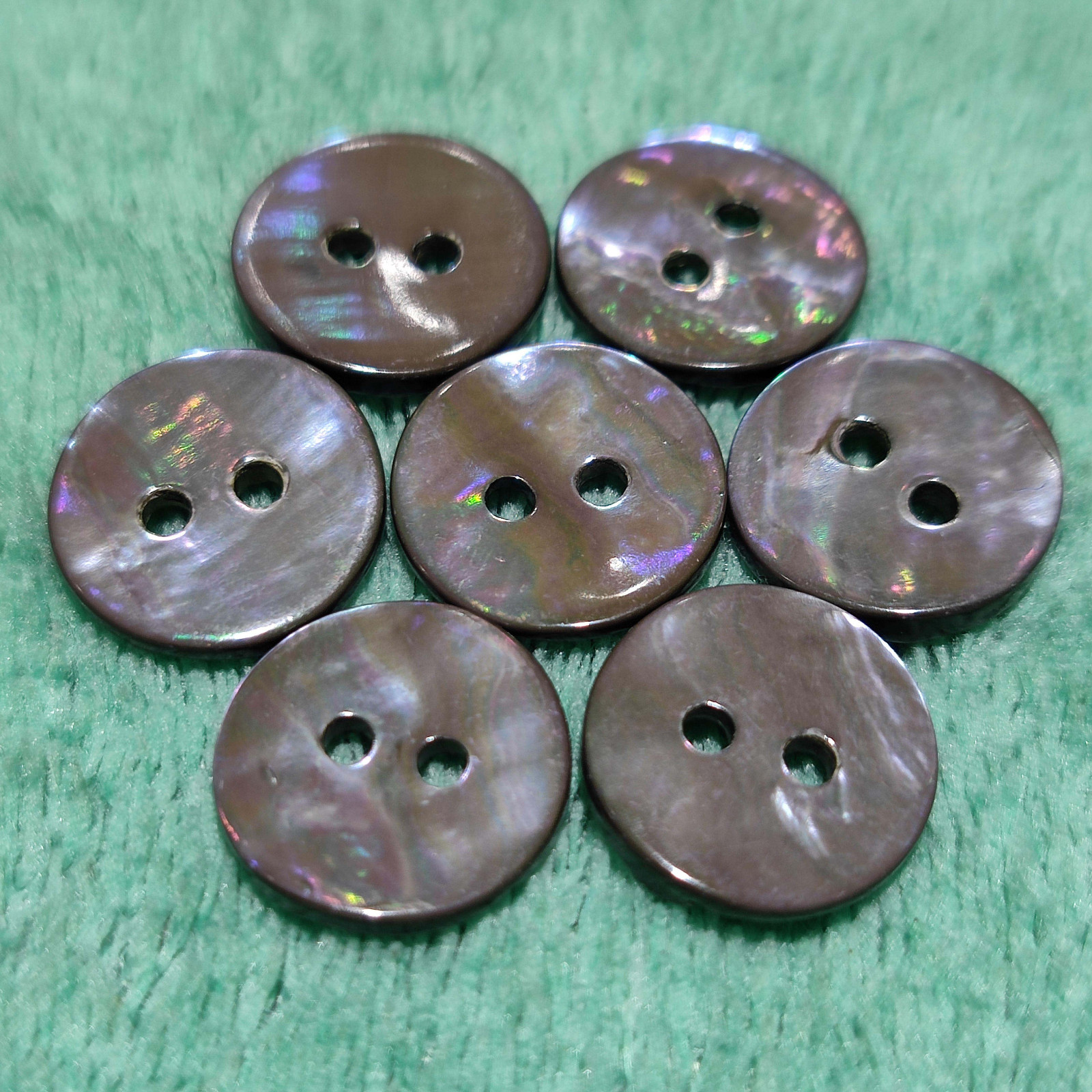2 Holes Golden Abalone Shell Buttons Cymbium Smoke Grey Color Imitation Akoya