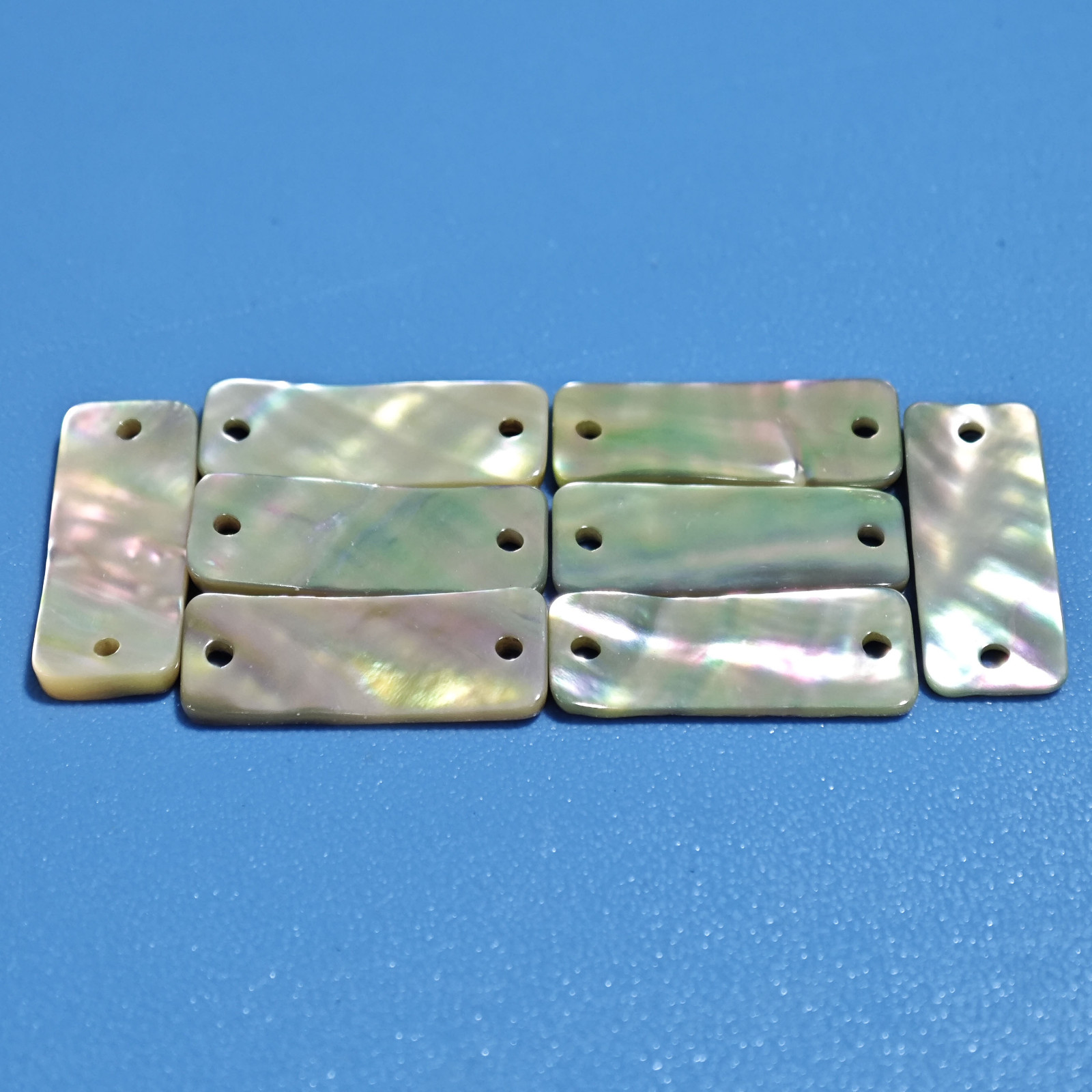 20x8mm Natural Rectangle Golden Cymbium Abalone Seashells Sheet Plate